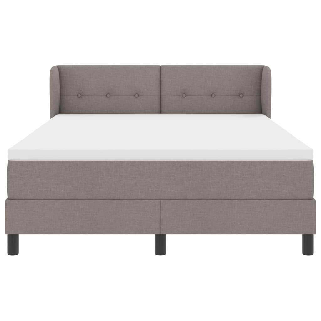 Lit à ressorts avec matelas Taupe 140 x 190 cm tissu - XIOS