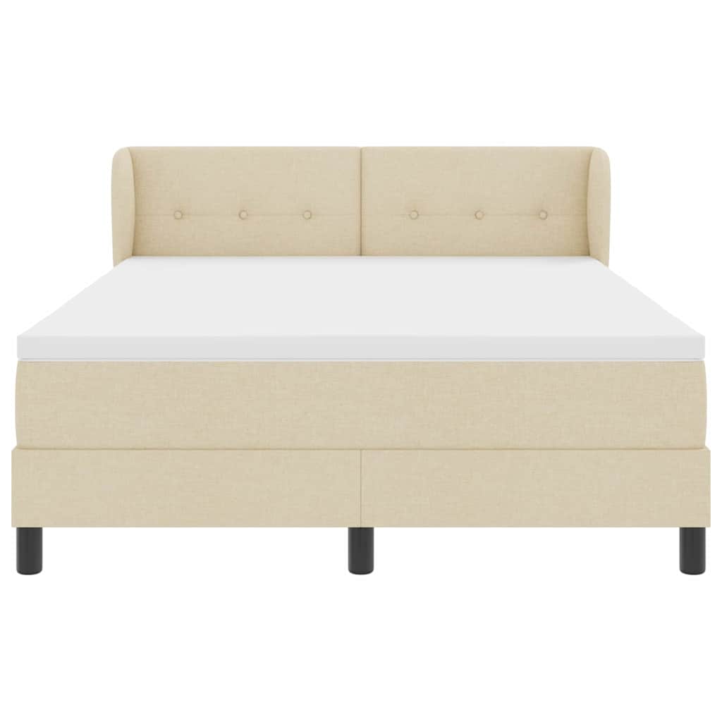 Lit à ressorts avec matelas Crème 140 x 190 cm tissu - XIOS