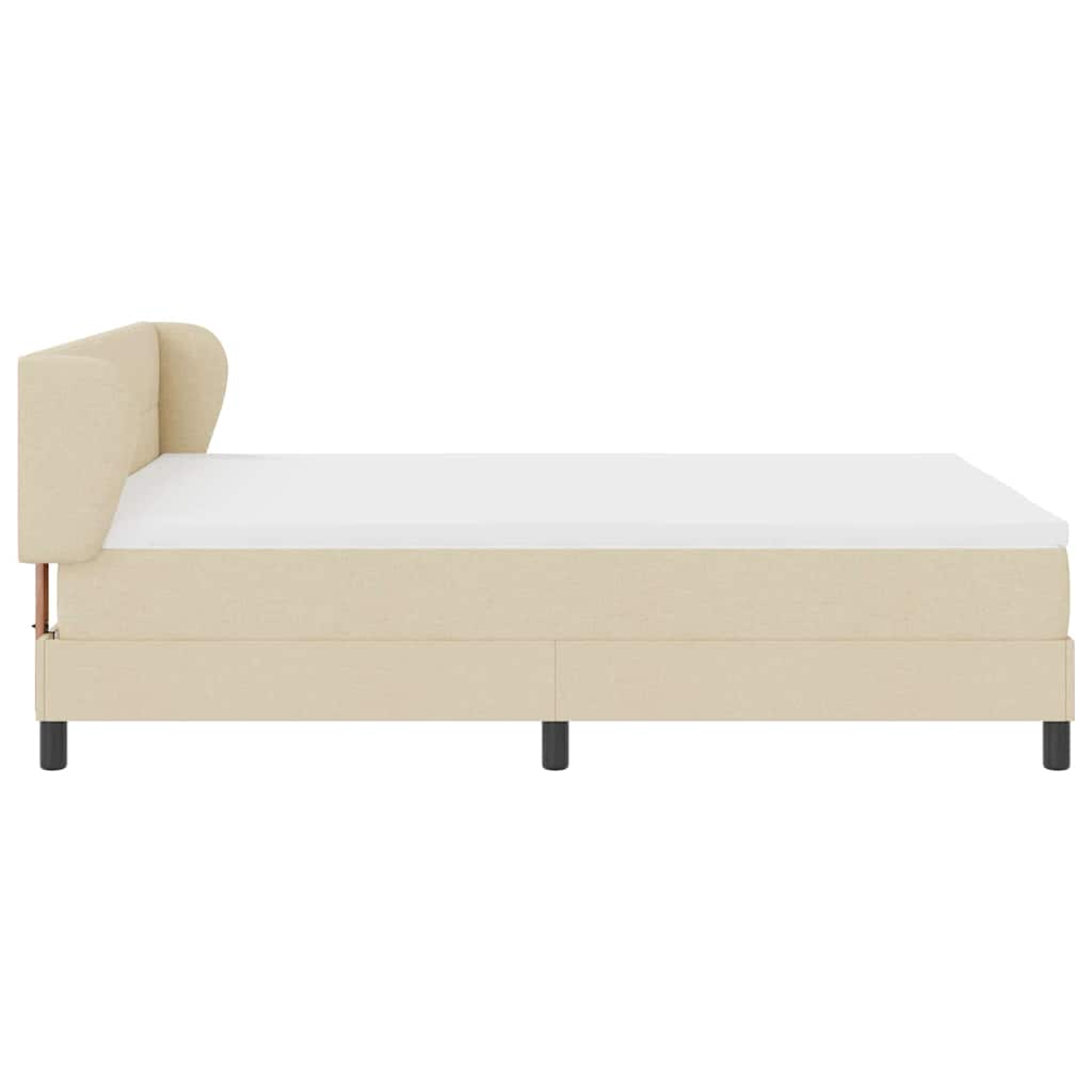 Lit à ressorts avec matelas Crème 140 x 190 cm tissu - XIOS
