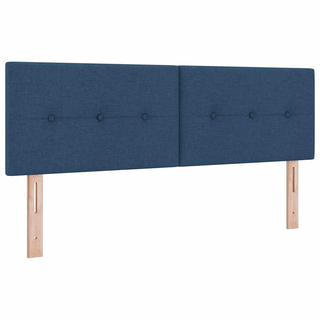 Lit à ressorts avec matelas Bleu 140 x 200 cm tissu - XIOS