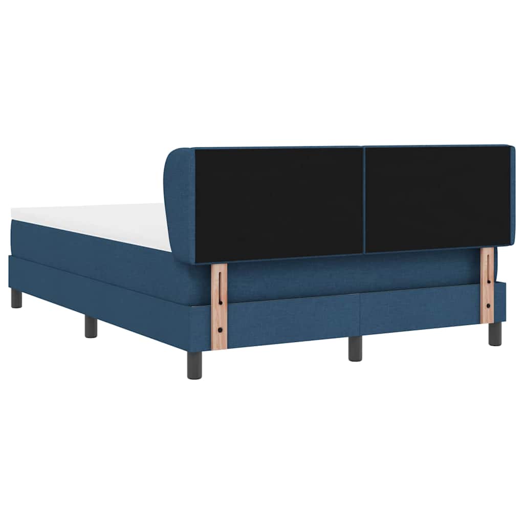 Lit à ressorts avec matelas Bleu 140 x 200 cm tissu - XIOS