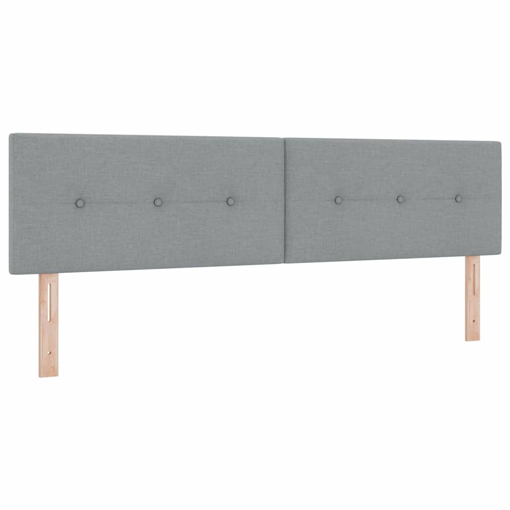 Lit à ressorts avec tête de lit Gris clair 180 x 200 cm tissu