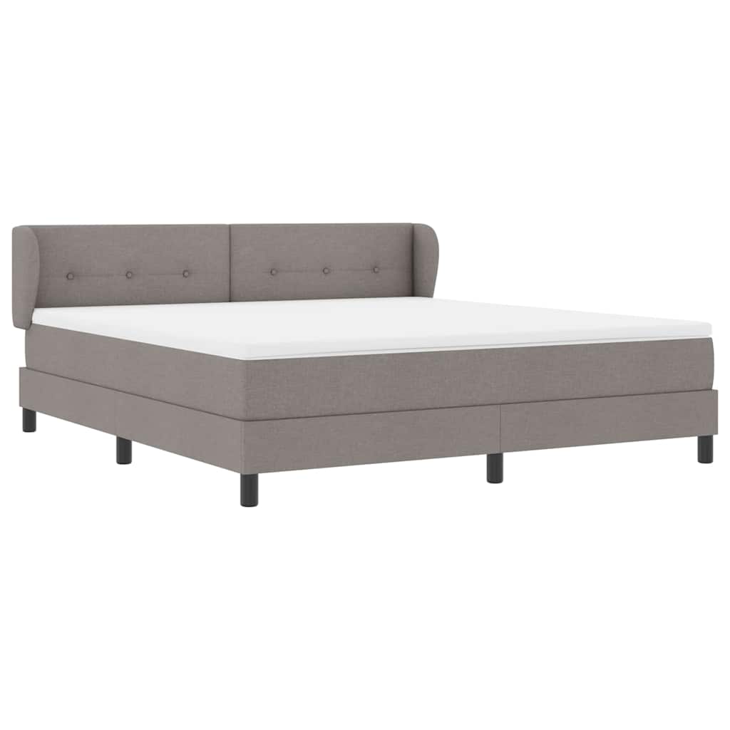 Lit à ressorts avec tête de lit Taupe 180 x 200 cm tissu