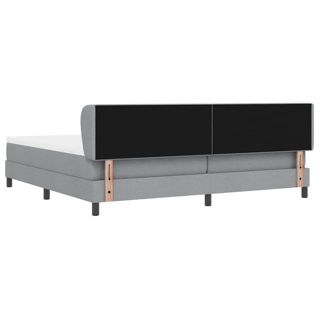 Lit boxspring avec matelas Gris clair 200 x 200 cm tissu