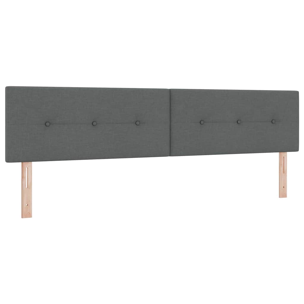 Lit boxspring avec matelas Gris foncé 200 x 200 cm tissu