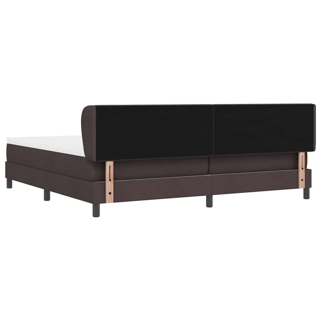 Lit boxspring avec matelas Marron foncé 200 x 200 cm tissu - XIOS