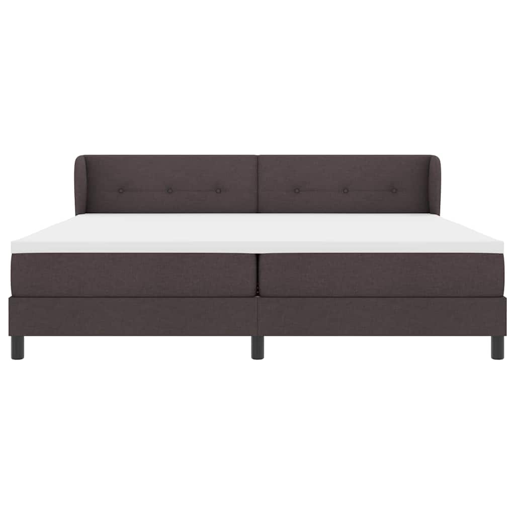 Lit boxspring avec matelas Marron foncé 200 x 200 cm tissu - XIOS