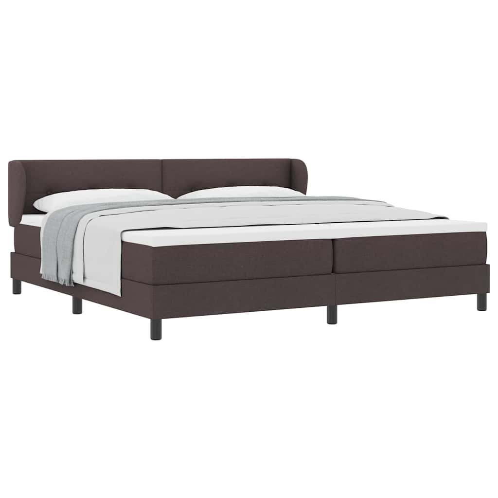 Lit boxspring avec matelas Marron foncé 200 x 200 cm tissu - XIOS