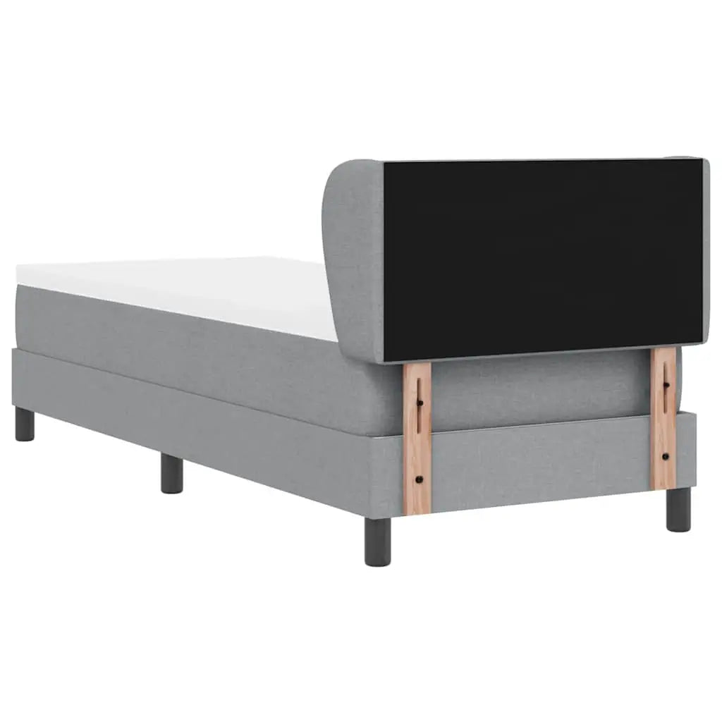 Lit à ressorts avec tête de lit Gris clair 80 x 200 cm tissu - XIOS