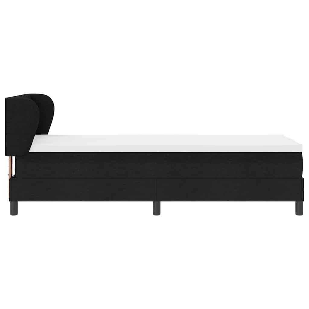 Lit à ressorts avec tête de lit Noir 80 x 200 cm tissu - XIOS