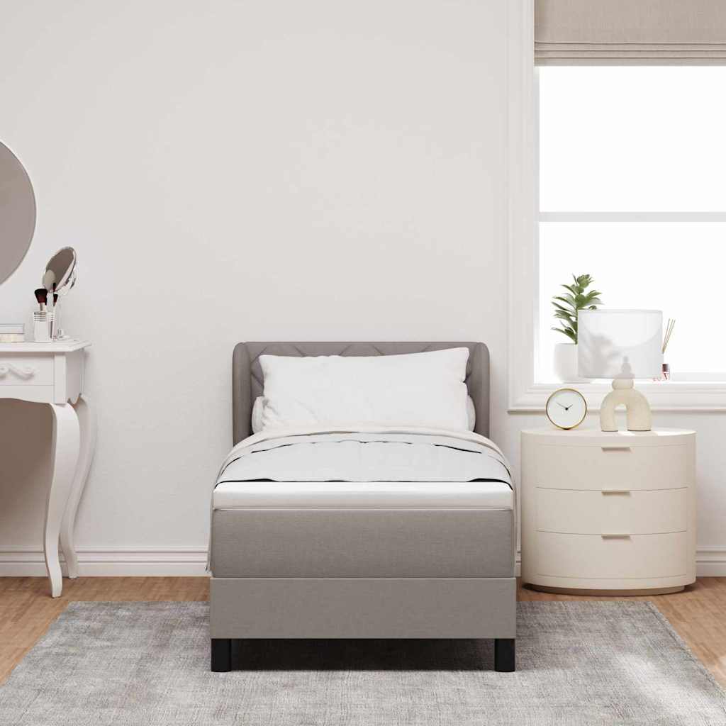 Lit à ressorts avec tête de lit Taupe 80 x 200 cm tissu - XIOS