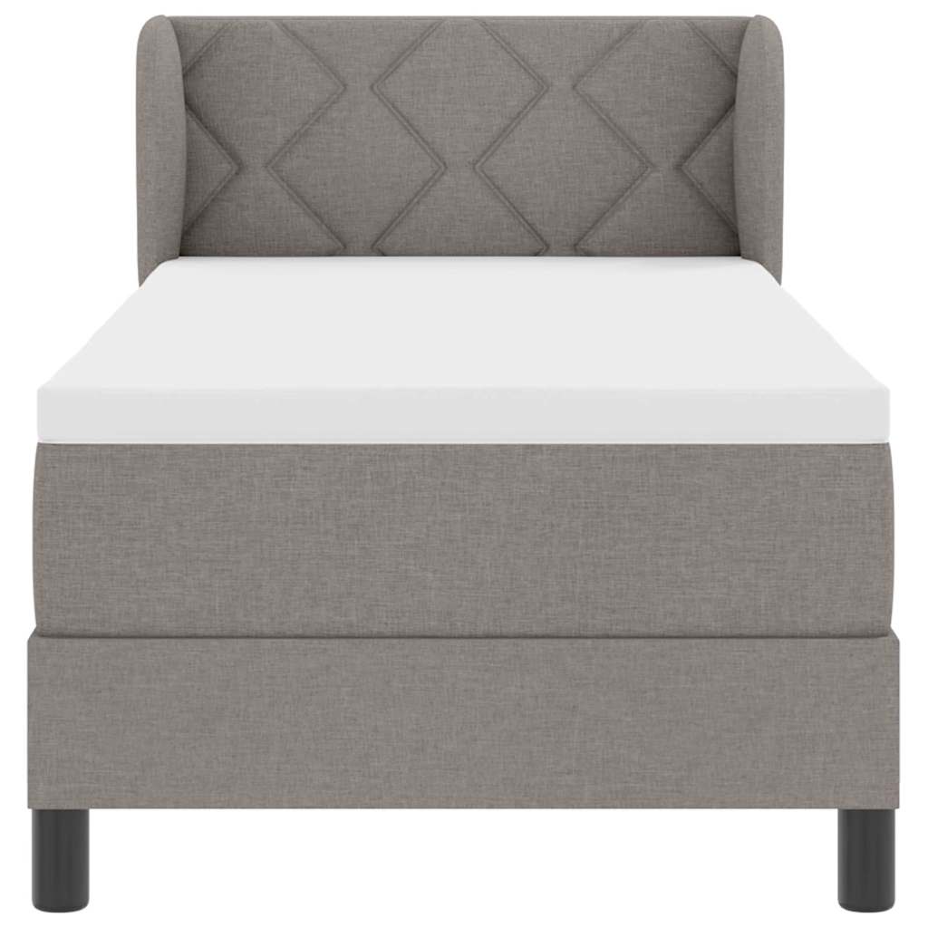 Lit à ressorts avec tête de lit Taupe 80 x 200 cm tissu - XIOS