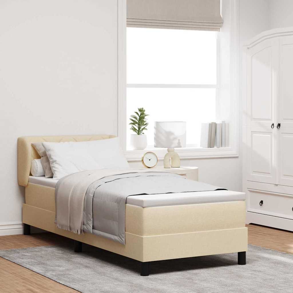 Lit à ressorts avec matelas Crème 80 x 200 cm tissu - XIOS