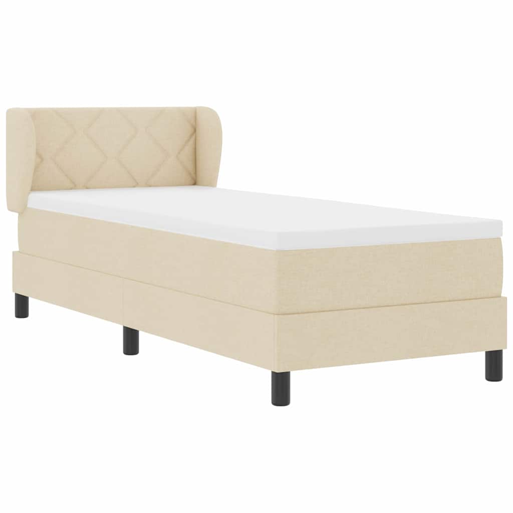 Lit à ressorts avec matelas Crème 80 x 200 cm tissu - XIOS