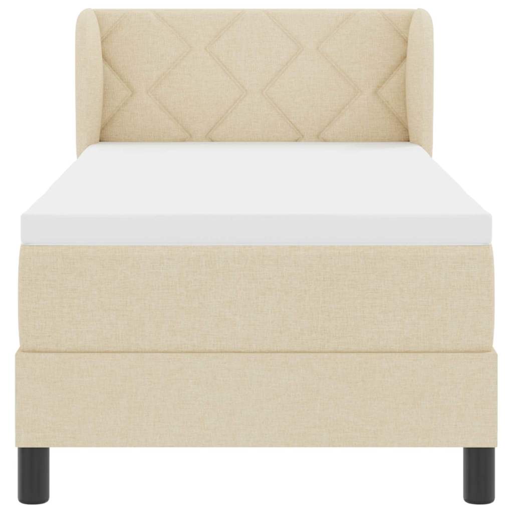 Lit à ressorts avec matelas Crème 80 x 200 cm tissu - XIOS