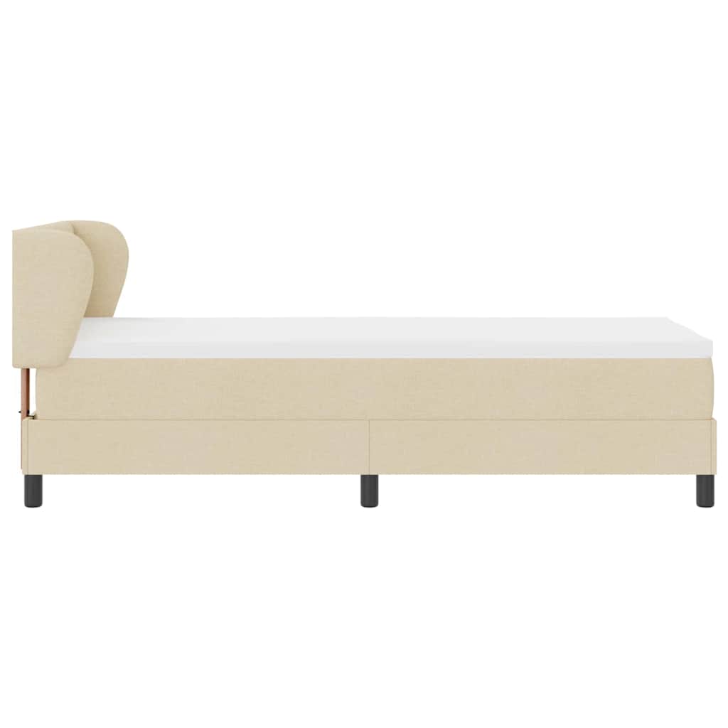 Lit à ressorts avec matelas Crème 80 x 200 cm tissu - XIOS