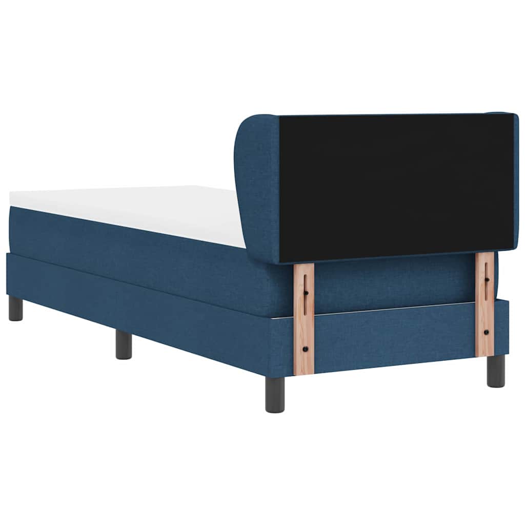 Lit à ressorts avec tête de lit Bleu 80 x 200 cm tissu - XIOS