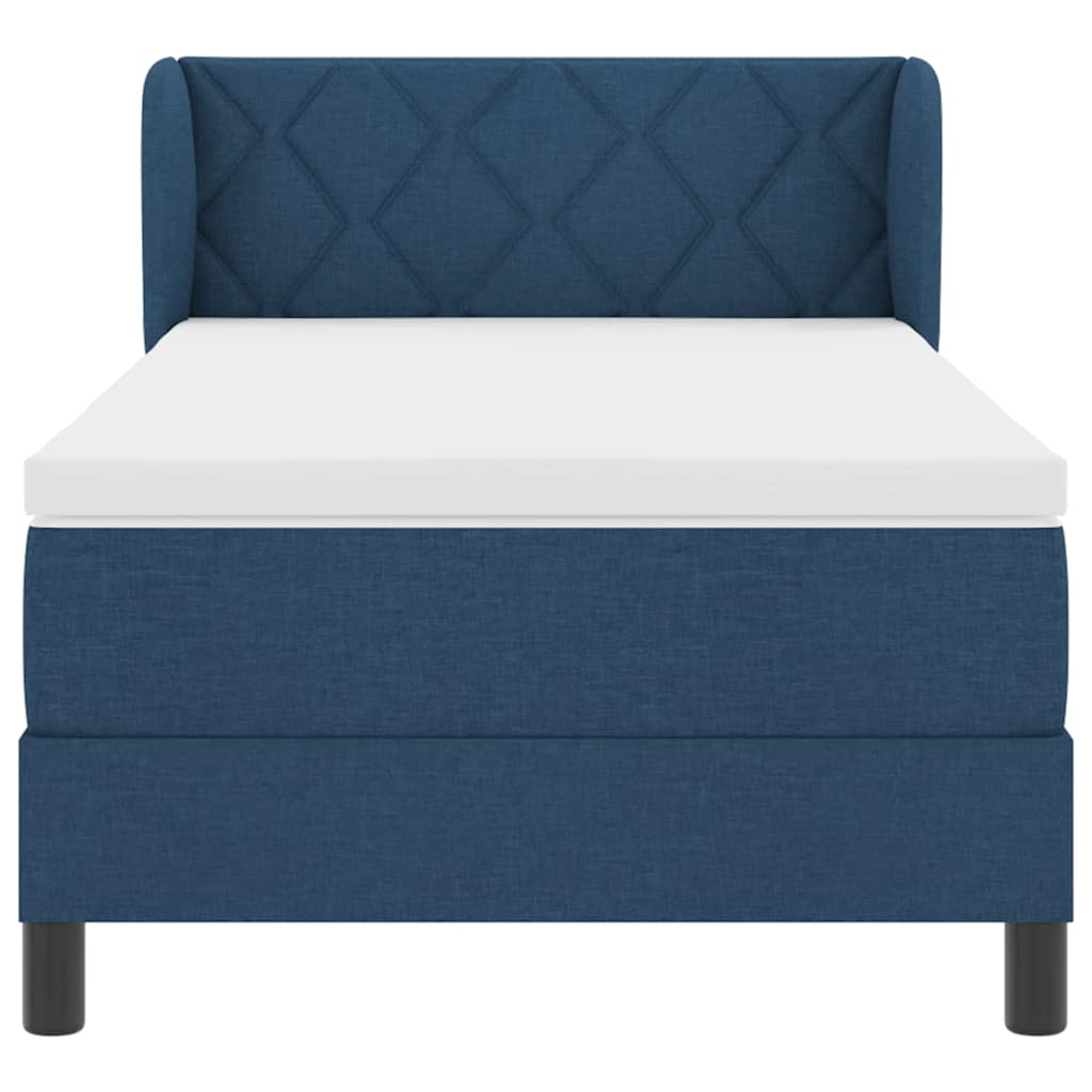 Lit boxspring avec matelas avec matelas Bleu 90 x 190 cm tissu - XIOS