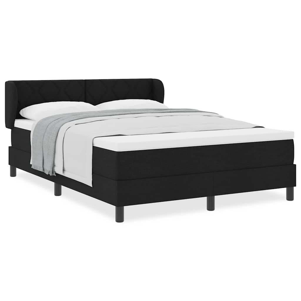Lit boxspring avec matelas avec matelas Noir 140 x 190 cm tissu - XIOS