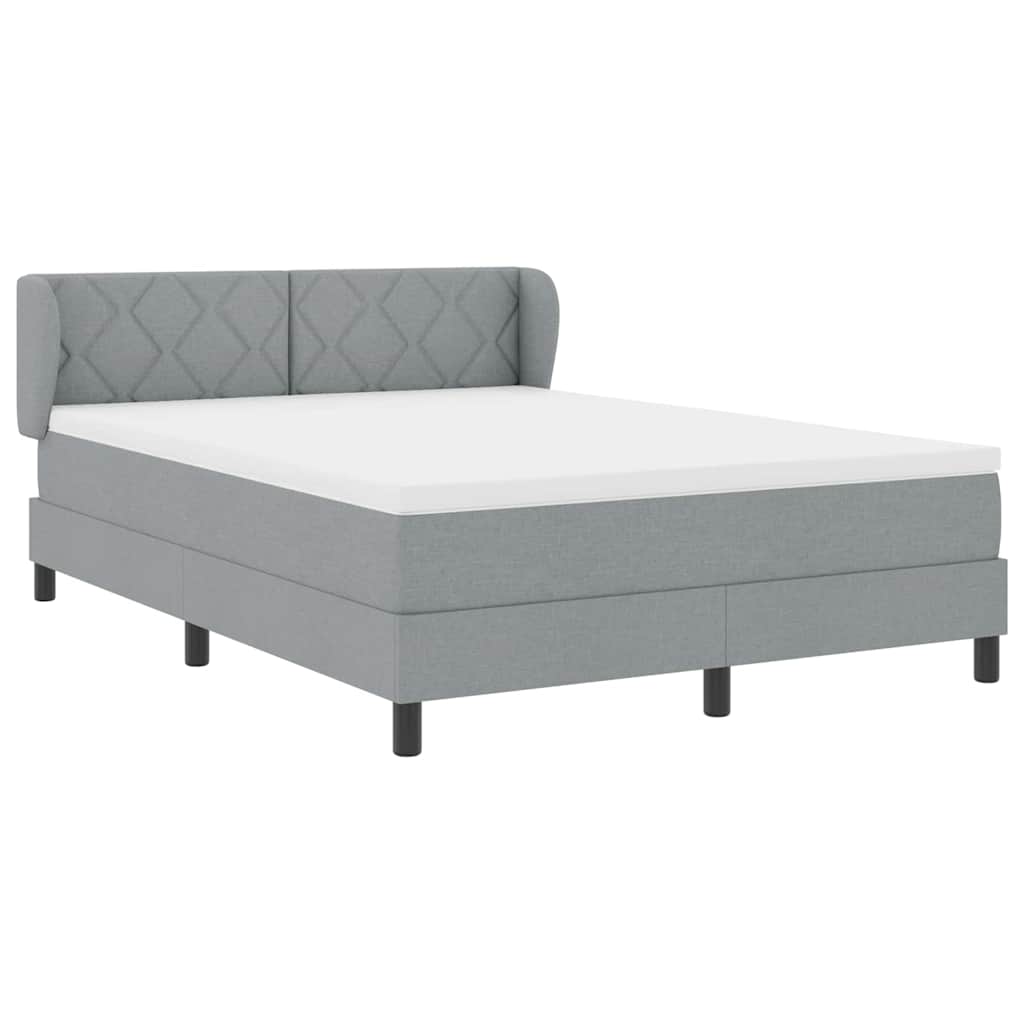 Lit boxspring avec matelas Gris clair 140 x 200 cm tissu - XIOS