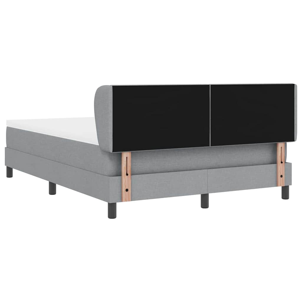 Lit boxspring avec matelas Gris clair 140 x 200 cm tissu - XIOS