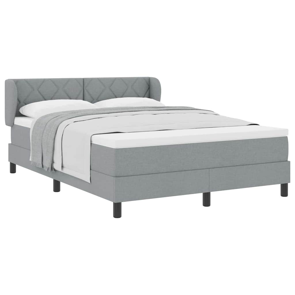 Lit boxspring avec matelas Gris clair 140 x 200 cm tissu - XIOS