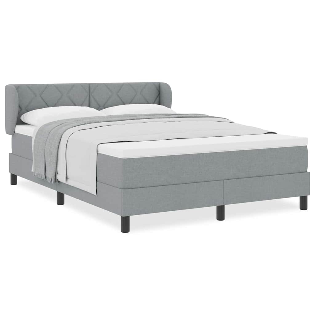 Lit boxspring avec matelas Gris clair 140 x 200 cm tissu - XIOS