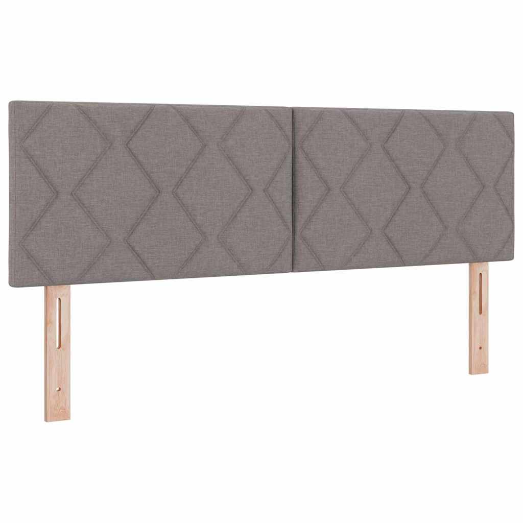 Lit à ressorts avec tête de lit Taupe 140 x 200 cm tissu