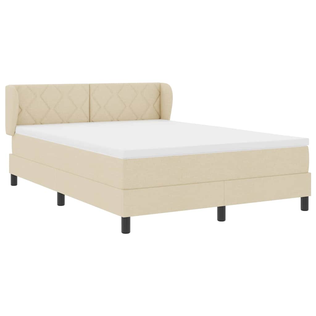 Lit à ressorts avec matelas Crème 160 x 200 cm tissu - XIOS
