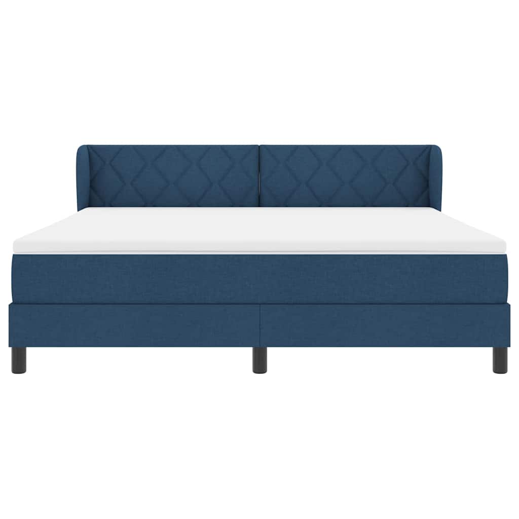 Lit boxspring avec matelas avec matelas Bleu 180 x 200 cm tissu - XIOS