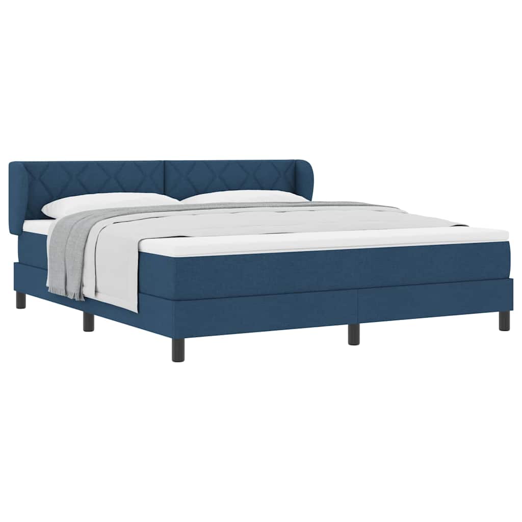Lit boxspring avec matelas avec matelas Bleu 180 x 200 cm tissu - XIOS