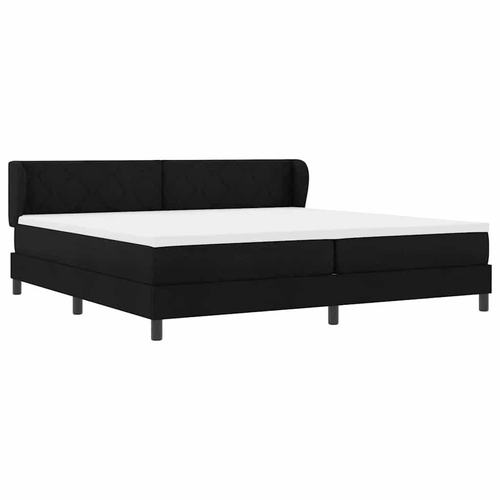 Lit boxspring avec matelas avec matelas Noir 200 x 200 cm tissu - XIOS