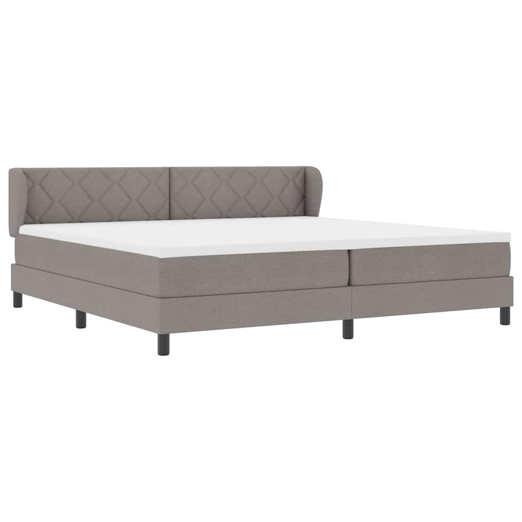 Lit boxspring avec matelas Taupe 200 x 200 cm tissu - XIOS