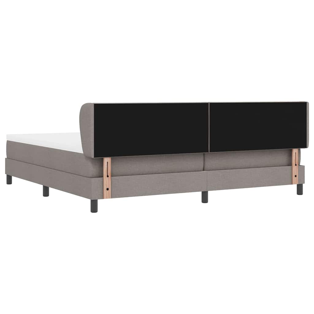 Lit boxspring avec matelas Taupe 200 x 200 cm tissu - XIOS