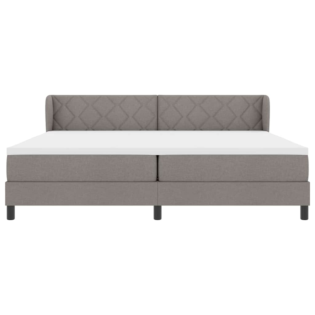 Lit boxspring avec matelas Taupe 200 x 200 cm tissu - XIOS