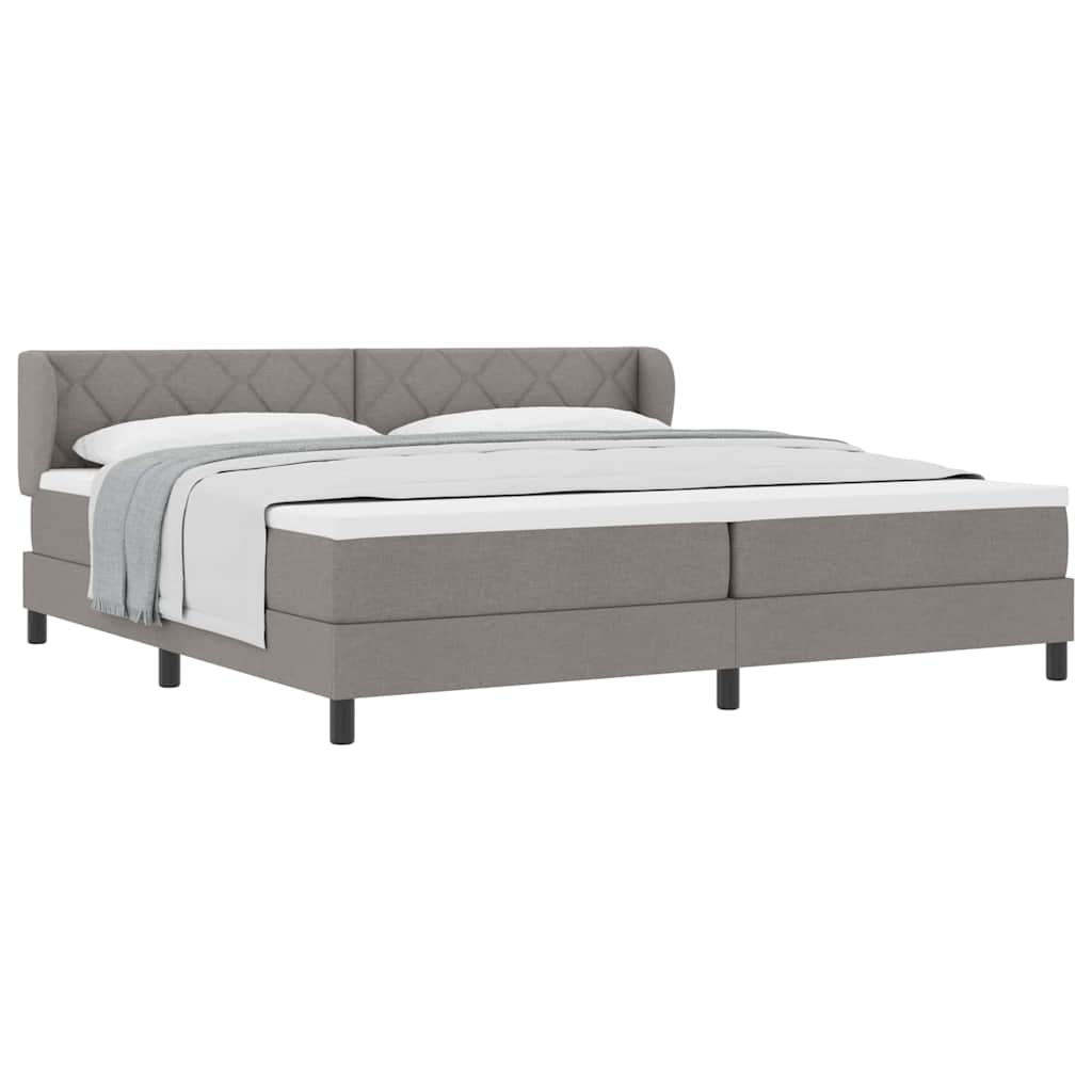 Lit boxspring avec matelas Taupe 200 x 200 cm tissu - XIOS