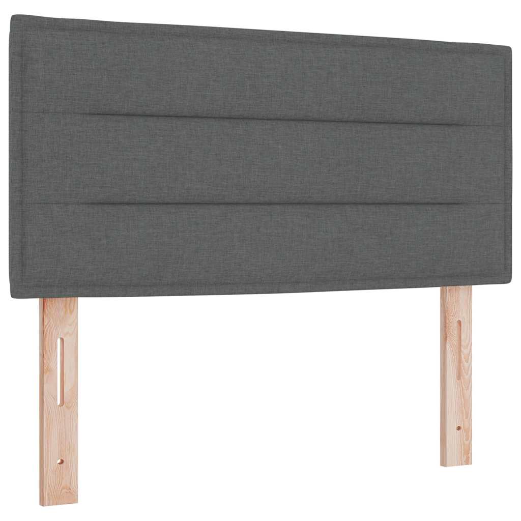 Lit à ressorts avec matelas Gris foncé 90 x 190 cm tissu - XIOS