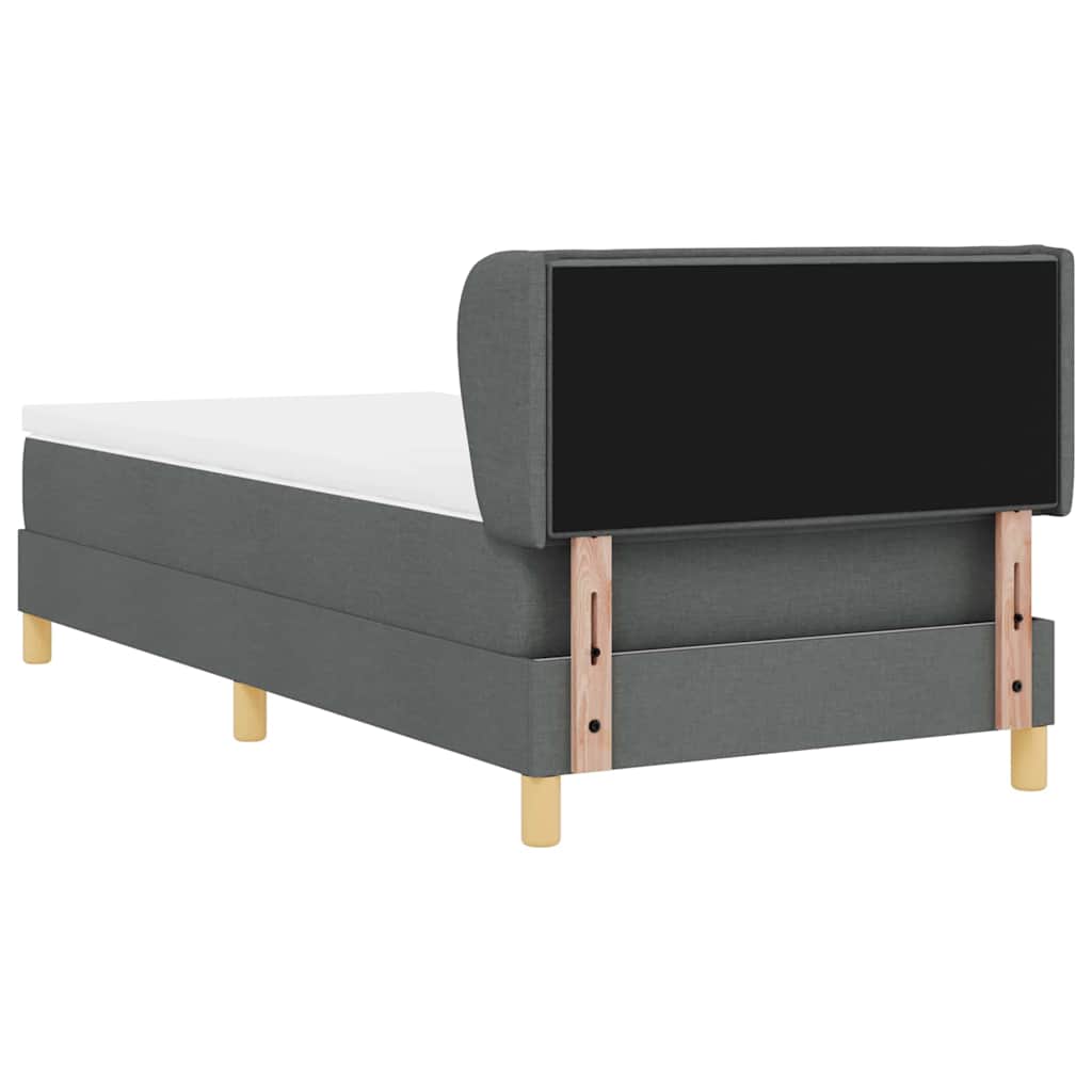 Lit à ressorts avec matelas Gris foncé 90 x 190 cm tissu - XIOS