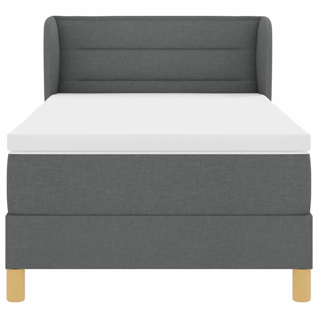 Lit à ressorts avec matelas Gris foncé 90 x 190 cm tissu - XIOS