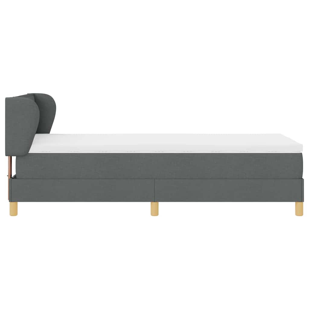 Lit à ressorts avec matelas Gris foncé 90 x 190 cm tissu - XIOS