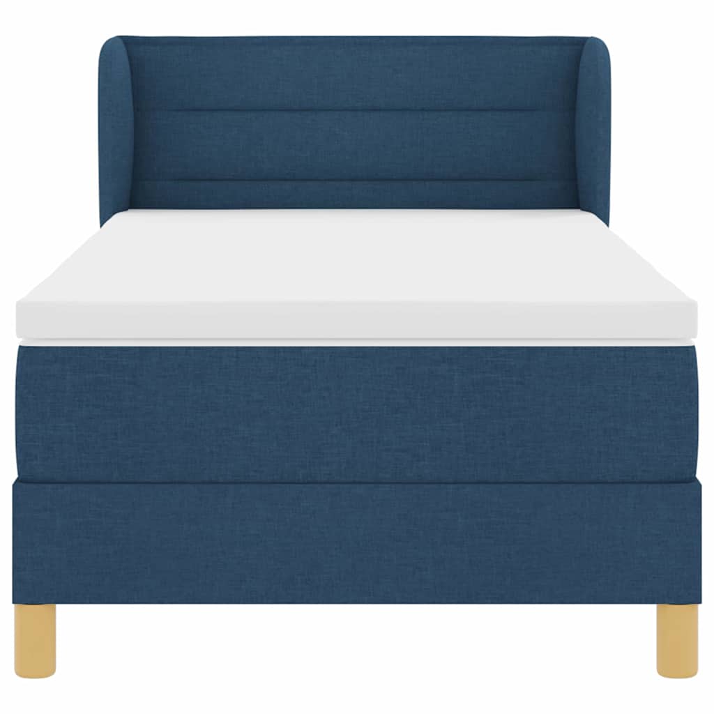 Lit à ressorts avec matelas Bleu 90 x 200 cm tissu - XIOS