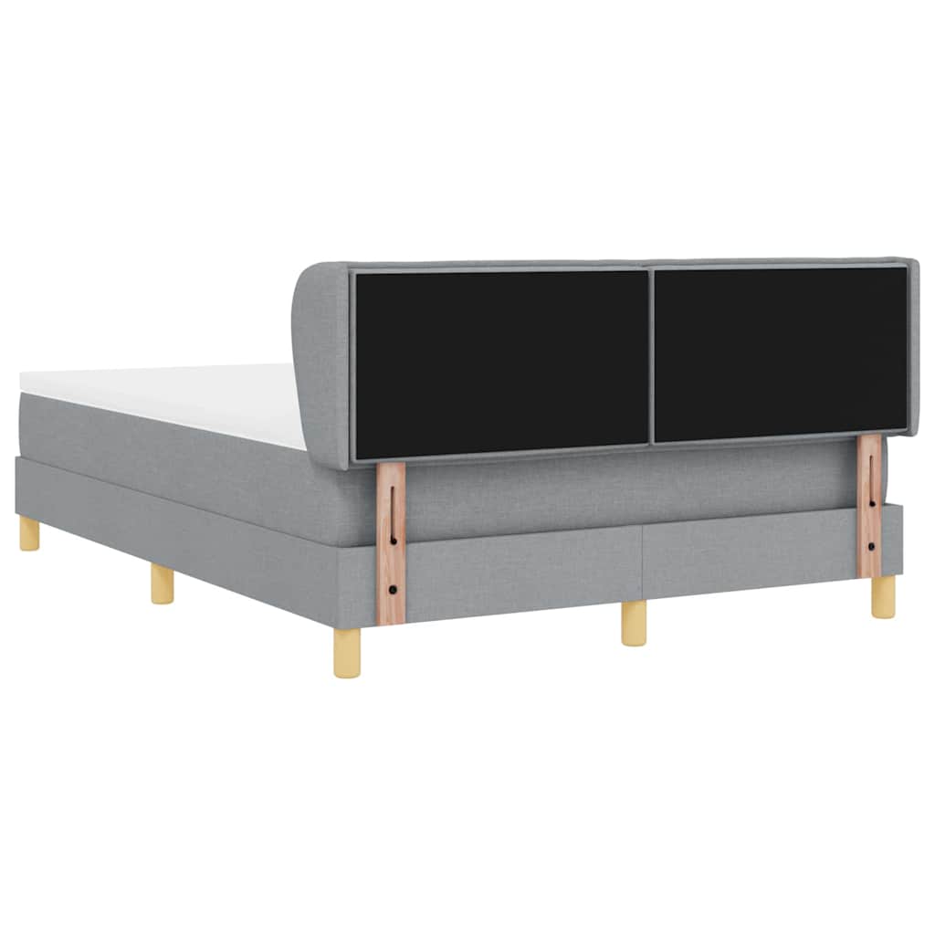 Lit à ressorts avec matelas Gris clair 140 x 190 cm tissu - XIOS