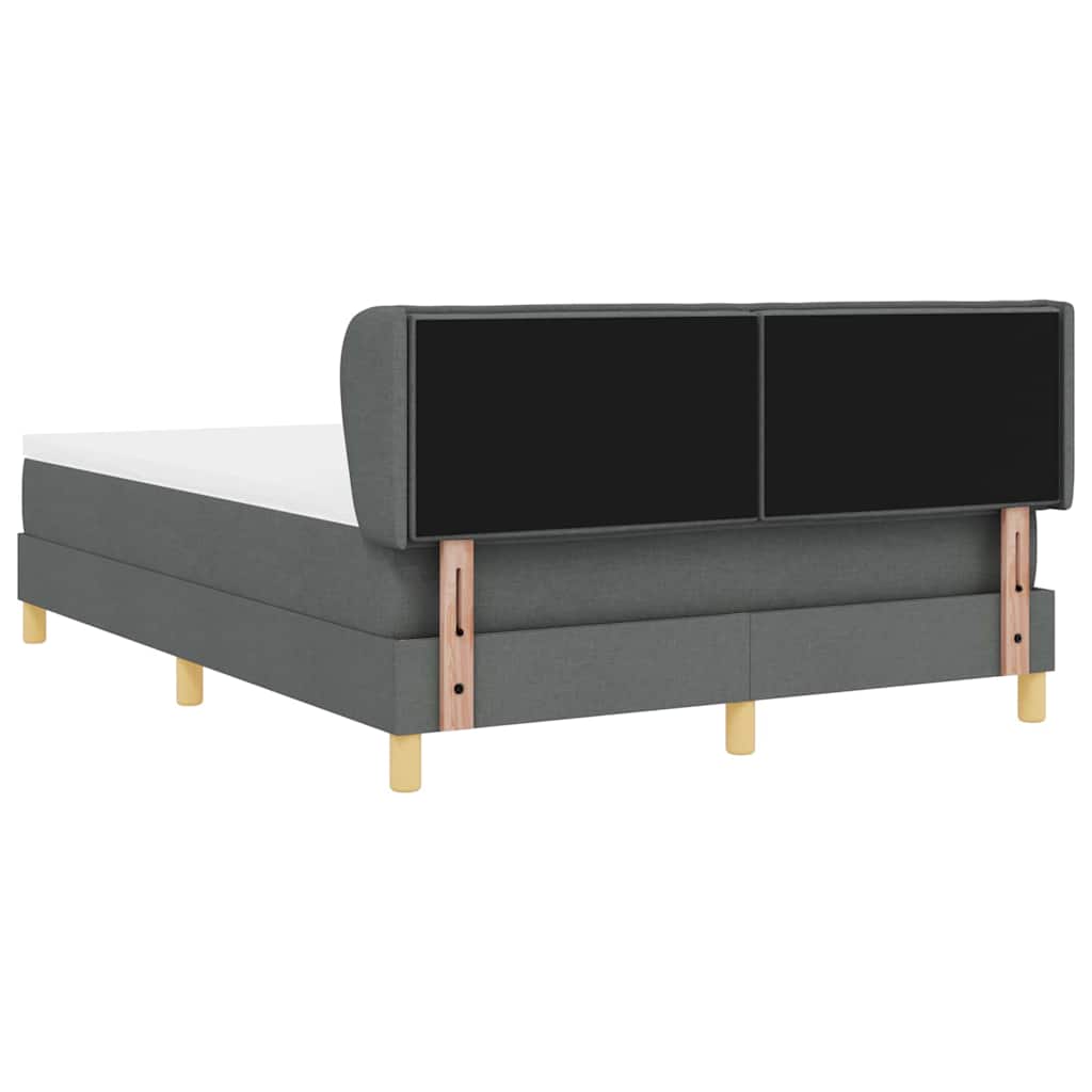 Lit à ressorts avec matelas Gris foncé 140 x 200 cm tissu - XIOS