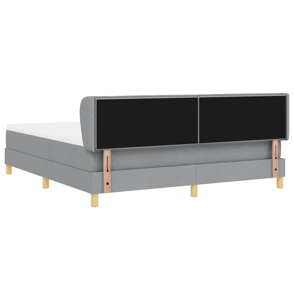 Lit à ressorts avec matelas Gris clair 180 x 200 cm tissu