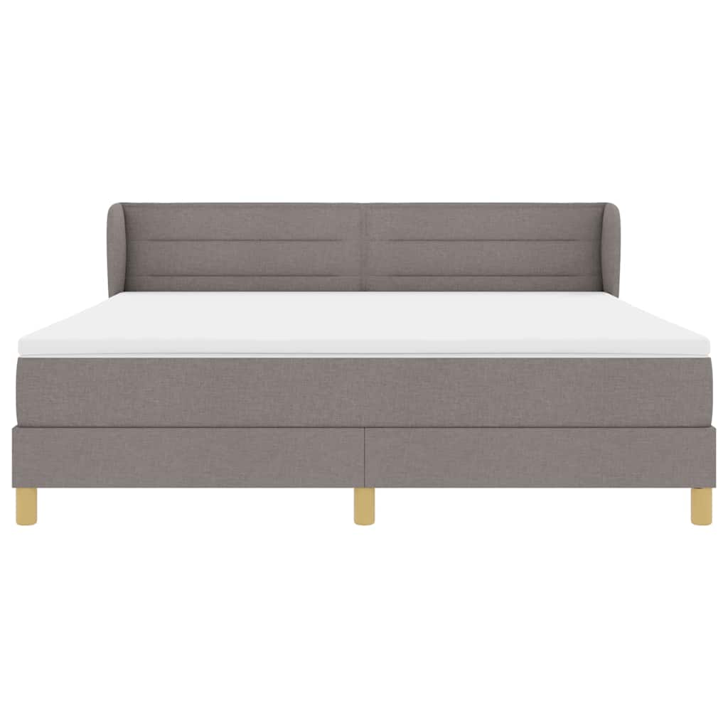 Lit à ressorts avec tête de lit Taupe 180 x 200 cm tissu
