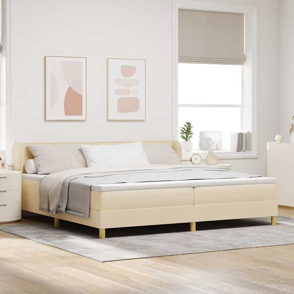Lit à Ressorts avec Matelas Crème 90x200 cm Tissu Crème - XIOS