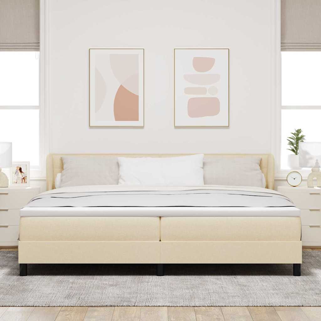 Lit à Ressorts avec Matelas Crème 90x200 cm Tissu Crème - XIOS