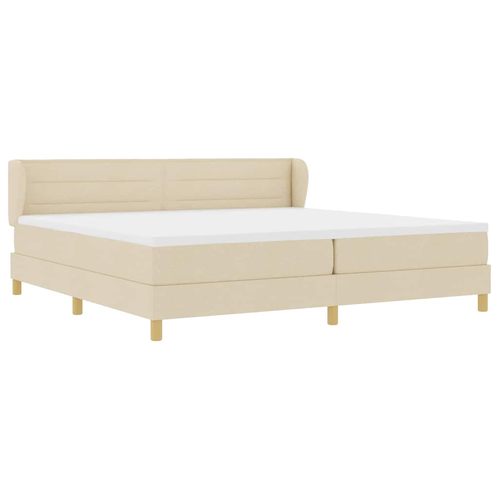 Lit à Ressorts avec Matelas Crème 90x200 cm Tissu Crème - XIOS