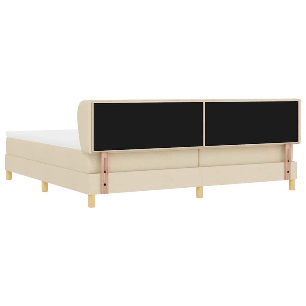 Lit à Ressorts avec Matelas Crème 90x200 cm Tissu Crème - XIOS