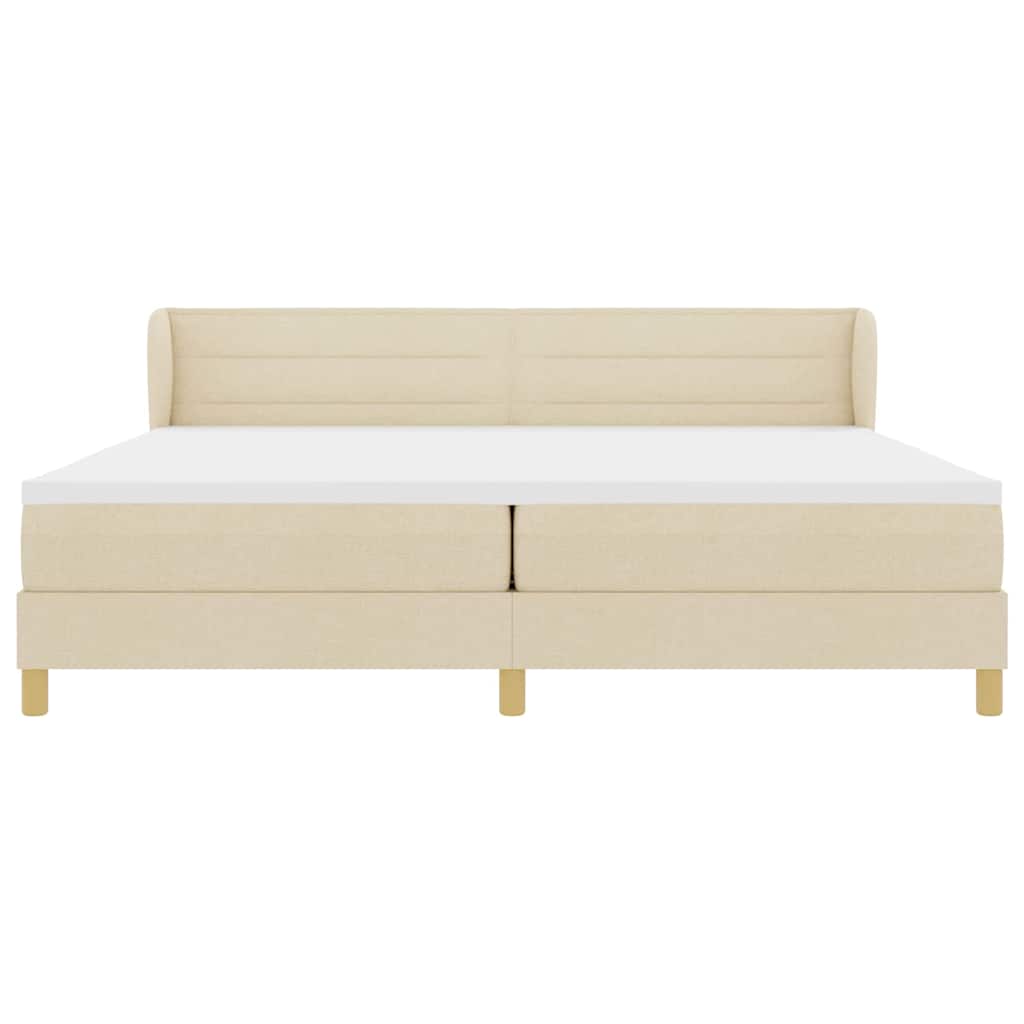 Lit à Ressorts avec Matelas Crème 90x200 cm Tissu Crème - XIOS